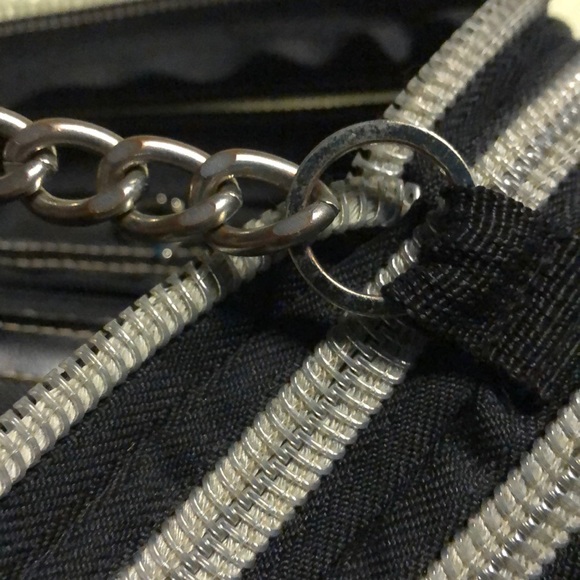 BAM Women’s Black and Gray Striped Shoulder Bag - Picture 10 of 11